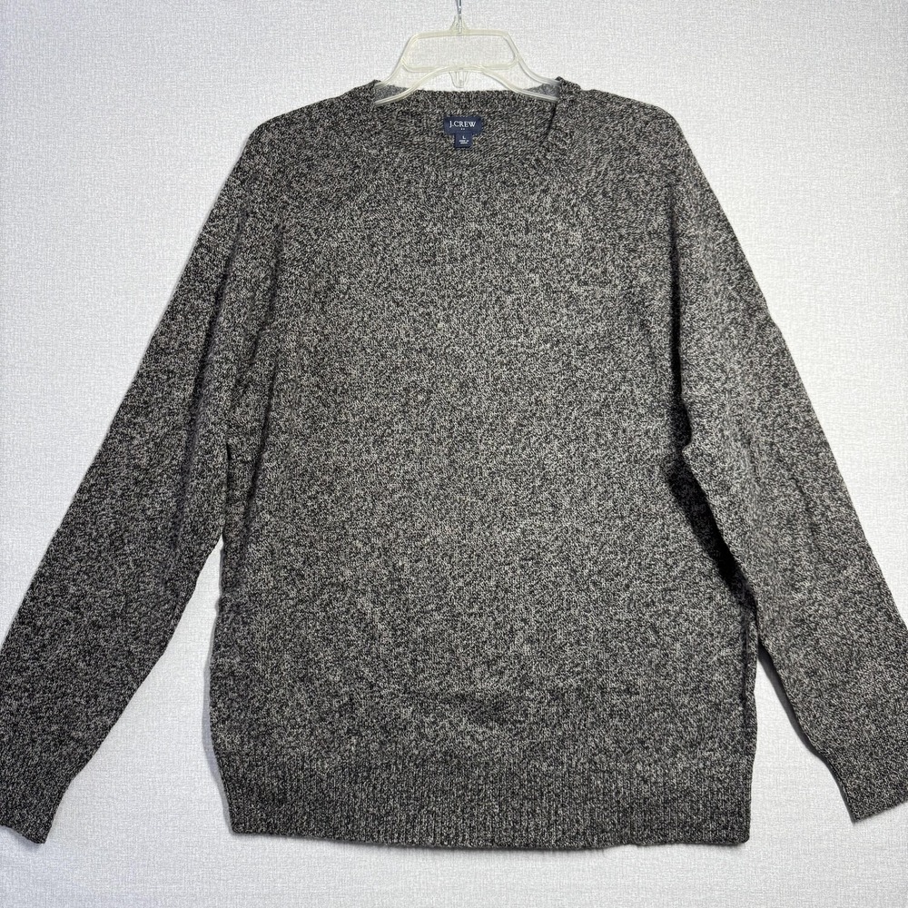 J.Crew Sweater Mens Large Gray Marled Knit Crewneck Pullover Long Sleeve‎